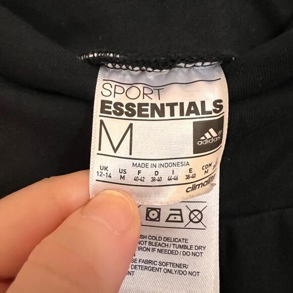 Adidas Kids Black Leggings with Triple White Stripes - Picture 3 of 4